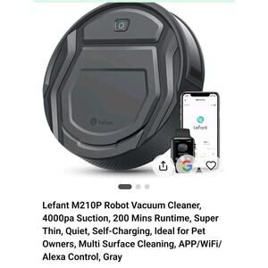 Lefant M210P Robot Vacuum Cleaner, Super Thin, Powerful Suction, WiFi/APP-USED